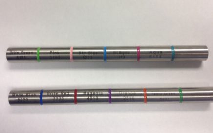 Danco Medical Epoxy color in metal grooves.